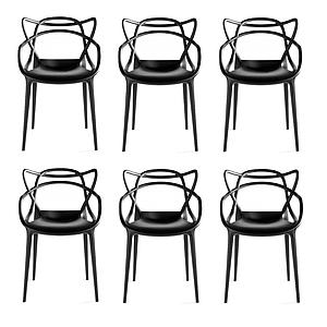 Set x 6 sillas Master negro